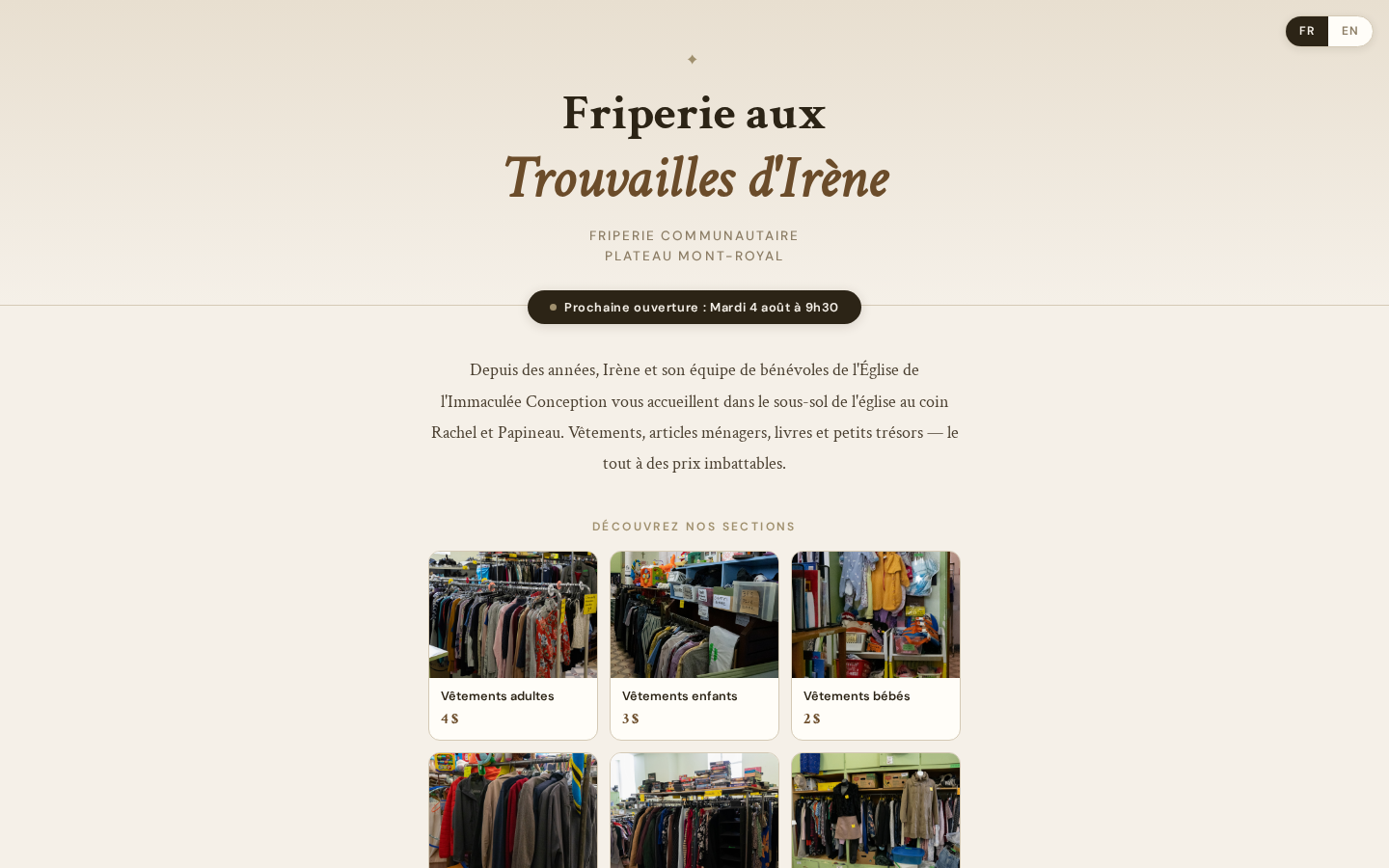 trouvaillesirene.ca homepage